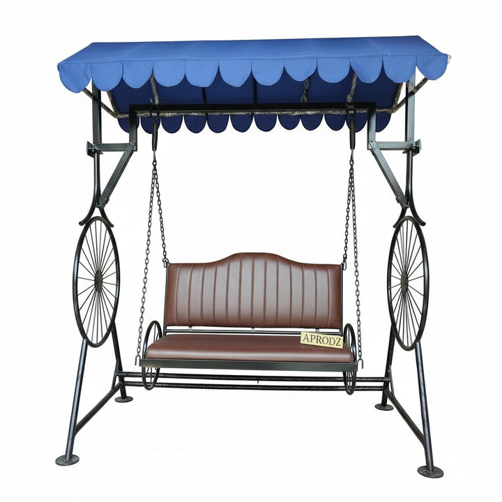 Translation missing: en.APRODZ Best Buy Steel Porch Jhula Swings Outdoor Iron Frame Deluxe Patio Garden Porch Canopy 3 Seats Swing with Bench 