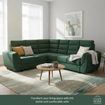 L-Shaped Sectional 6-Seater Sofa with Tufted Cushion Padded Armrest Perfect Fabric Corner Sofa 