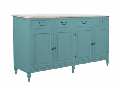 Solid Wood Cancun Storage Sideboard Cabinet with 4 Door and 4 Drawer for Living Room 