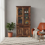 Bookshelf | Sheesham Wood Wooden Storage Organizer | Shelves Bookcase Rustic Durable, Stylish & Compact Design for Home, Office & Living Room | Furniture Organizer Elegant Finish (Brown 6) 