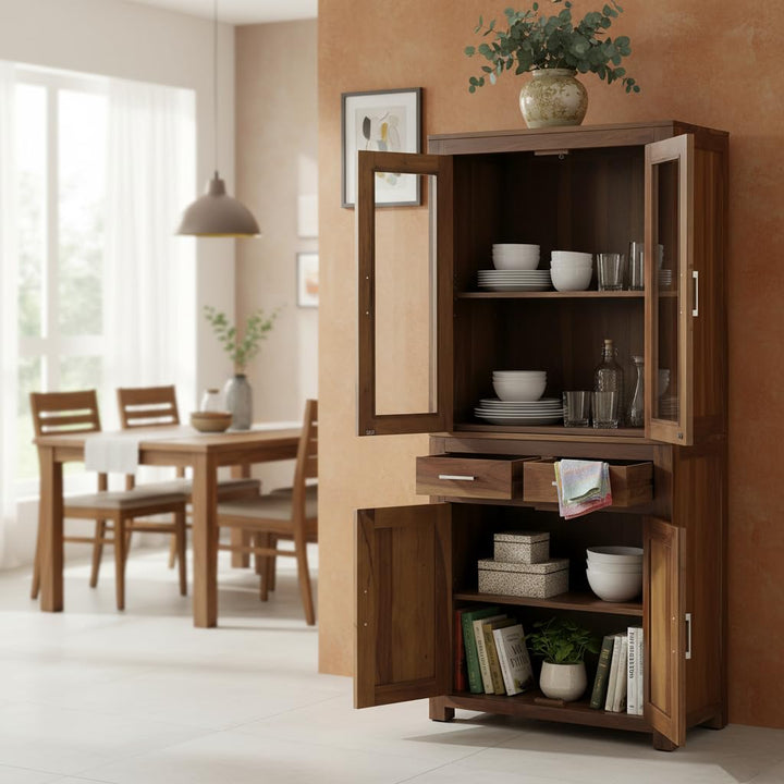 Translation missing: en.Bookshelf | Sheesham Wood Wooden Storage Organizer | Shelves Bookcase Rustic Durable, Stylish &amp; Compact Design for Home, Office &amp; Living Room | Furniture Organizer Elegant Finish (Brown) 
