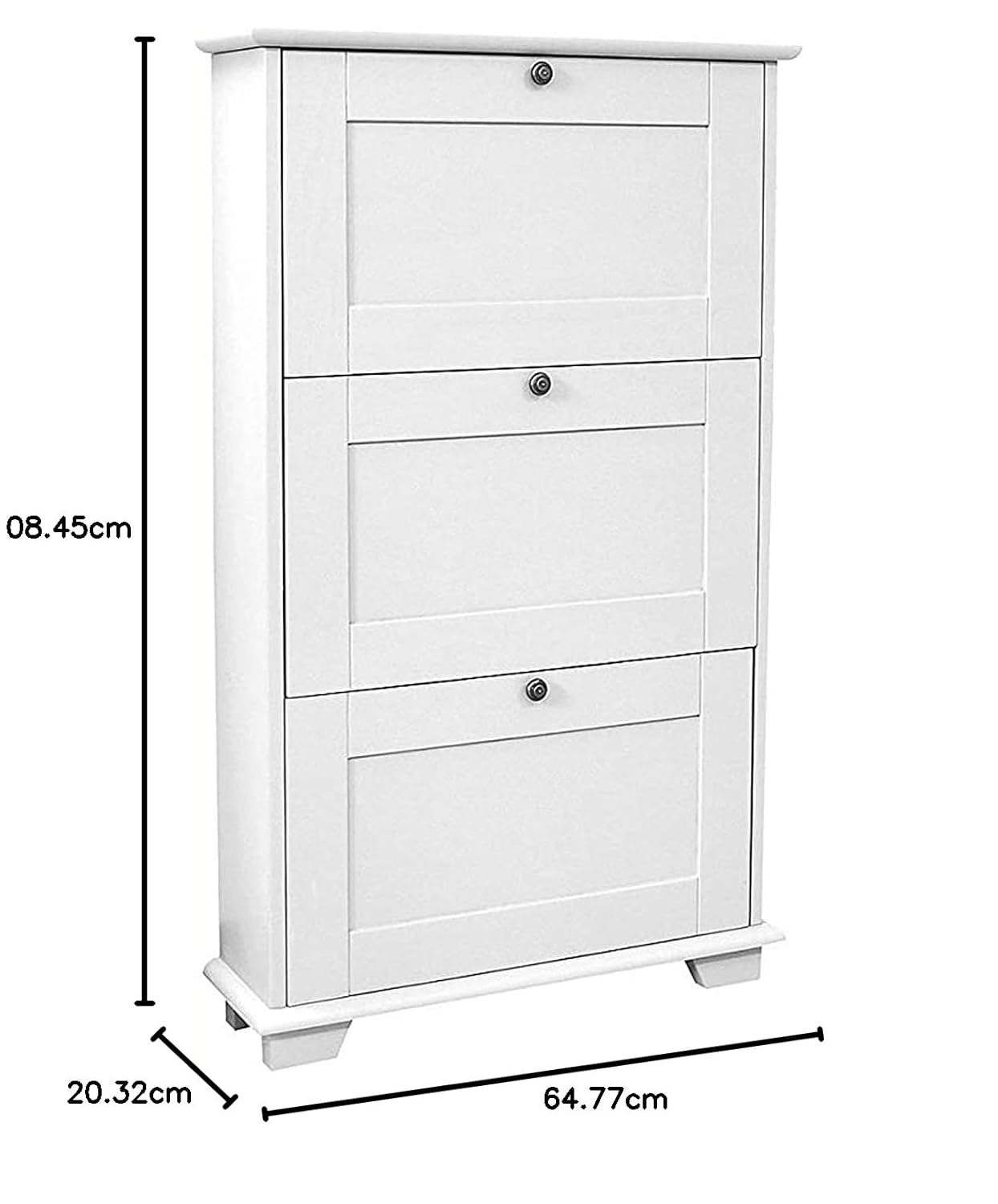 APRODZ Solid Wood Tyso Shoe Cabinet for Home | Shoe Rack Organiser | White Finish?