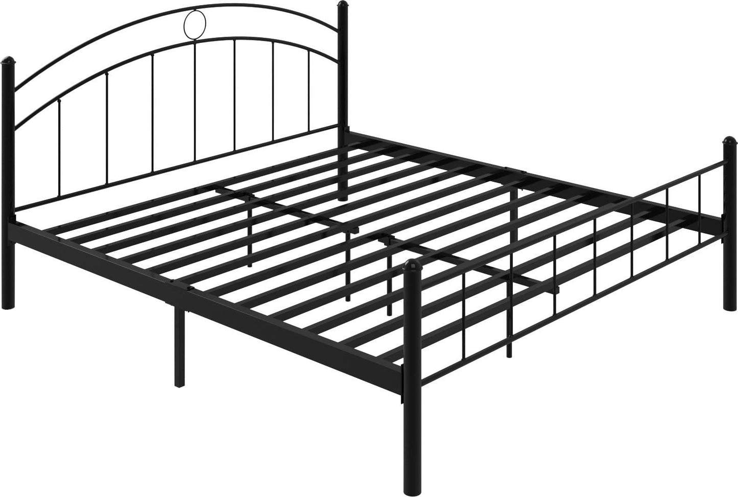 APRODZ Iron Queen Size Bed For Bedroom Metal Bed In Black Color, Painted