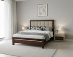 Modern Upholstered Platform Bed Frame with Tufted Headboard, Sturdy Wooden Slat Support, Noise-Free Design, Premium Fabric, Bedroom Furniture - Dark Brown 