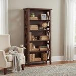Bookshelf | Sheesham Wood Wooden Storage Organizer | Shelves Bookcase Rustic Durable, Stylish & Compact Design for Home, Office & Living Room | Furniture Organizer Elegant Finish (Brown 3) | Rustic furniture 