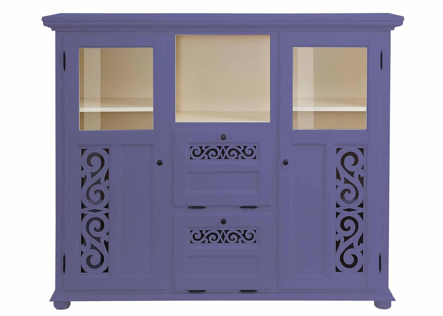 APRODZ Soild Wood Fora Sideboard Storage Cabinet for Living Room | Siberian IRIS Finish