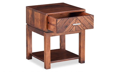 Lorca Bedside Table (Light Honey Sheesham
