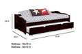 Solid Wood Gymea Daybed with Trundle Bed for Living Room | Bed for Bedroom 