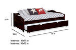Solid Wood Gymea Daybed with Trundle Bed for Living Room | Bed for Bedroom 