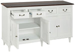 Solid Wood Cancun Storage Sideboard Cabinet with 4 Door and 4 Drawer for Living Room 