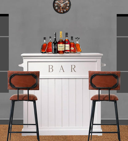 Mango Wood Peetz Royal Stylish Bar Cabinet with Wine Glass Storage for Living Room | Chestnut Finish 