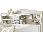 APRODZ Solid Wood Holroyd Daybed with Trundle Bed & with Bookcase on Headboard for Kids Room