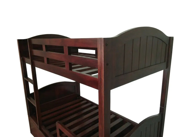 Translation missing: en.Mango Wood Mingitc Kids Bunk Beds with Trundle for Bedroom | Brown Finish 