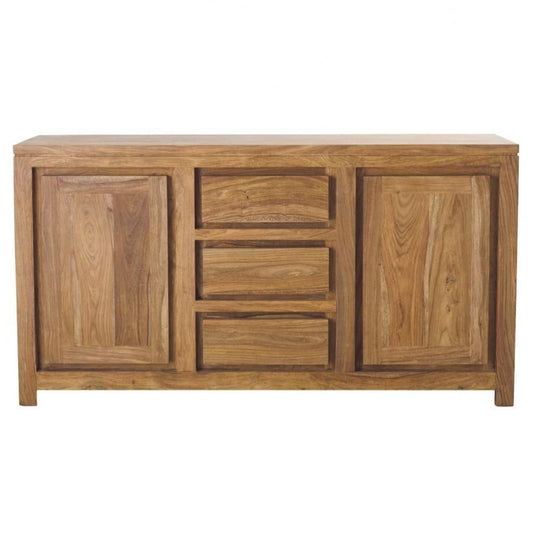 APRODZ Sheesham Wood Kherson Sideboard Storage Cabinet for Living Room | Wooden Cabinet for Kitchen | Brown Finish