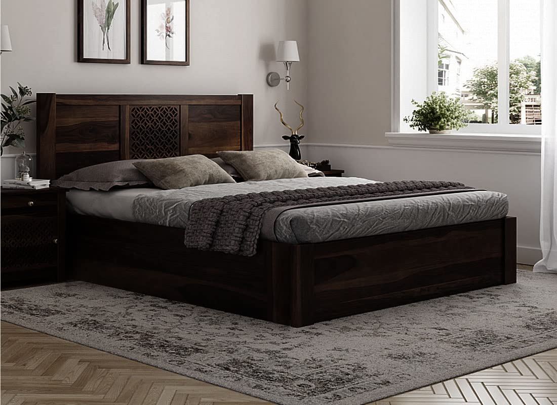 APRODZ Sheesham Wood Durque Hydraulic Bed- Queen Size