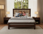 Modern Upholstered Platform Bed Frame with Tufted Headboard, Sturdy Wooden Slat Support, Noise-Free Design, Premium Fabric, Bedroom Furniture - Dark Brown 