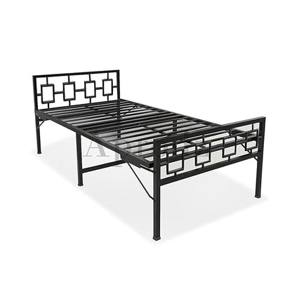 Metal Bed | Metal Bed With Foam Mattress Included | (King, Queen, Single Size with Mattress) (Geometric Design & Geometric Design with Foam) Aprodz