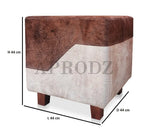 Ottoman Stool for Living Room | Pouffes for Sitting| Foot stools | Office Stools | Decoration & Dressing Table Suede Fabric Set of 2 Dark Brown + 