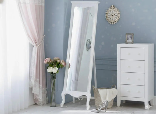 Mango Wood Home Decorative Thalo Standing Long Mirror for Living Room, Bedroom, Hotels 