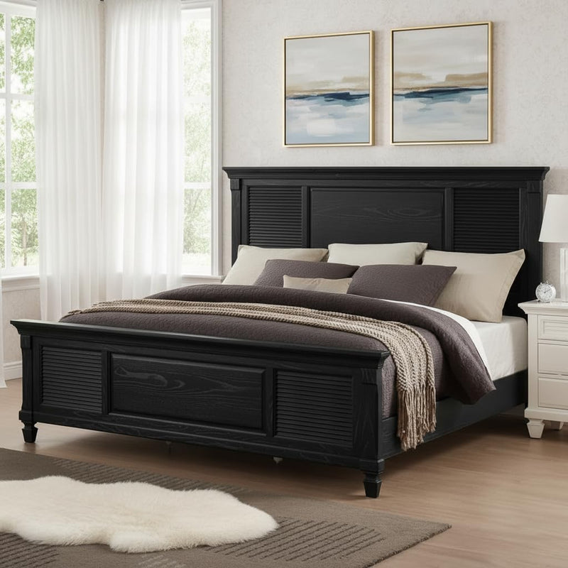 Solid Wood Without Storage Bed Elmore for Bedroom Stylish 