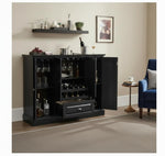 Mango Wood Peetz Royal Bar Cabinet – Stylish Home Bar Furniture with Wine Glass Storage & Shelves for Living Room, Dining & Lounge 