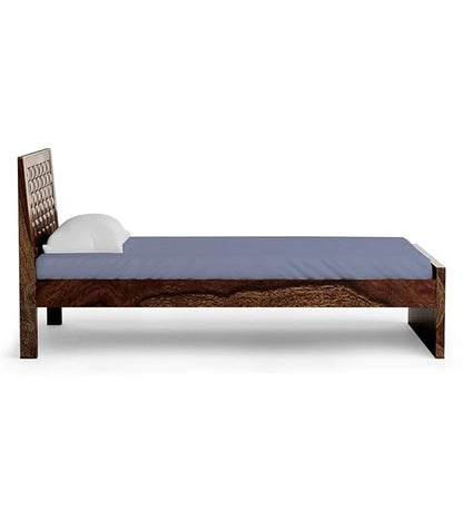 Sheesham Wood Without Storage Boxto Single Size Bed for Bedroom Stylish | Brown Finish