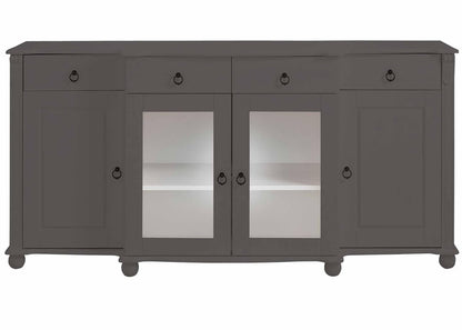 Aprodz Soild Wood Teresina Sideboard Storage Cabinet with Drawer for Living Room | Opera Evening Finish