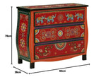 Handpainted Wooden Chest of Drawer | Wooden Antique Cabinet for Storage | Solid Wood 