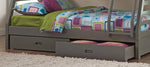 Solid Wood Queen Size Bunk Bed with Storage