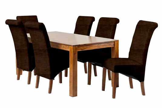Translation missing: en.Sheesham Wood Naples 6 Seater Dining Table Set for Home | Dining Furniture | Stunning Rich Finish. 