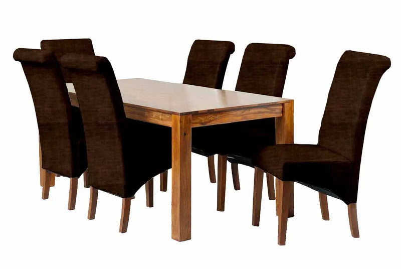 Sheesham Wood Naples 6 Seater Dining Table Set for Home | Dining Furniture | Stunning Rich Finish. 