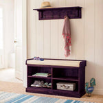 Wooden Multipurpose Cupboard & Shoe Rack – Spacious Storage Cabinet with Seating for Home, Entryway & Living Room (Large, Teak Finish) 