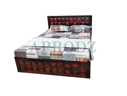 Solid Sheesham Wooden Double Bed with Storage Box for Living Room, Bed Room