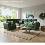 L-Shaped Sectional 6-Seater Sofa with Tufted Cushion Padded Armrest Perfect Fabric Corner Sofa 