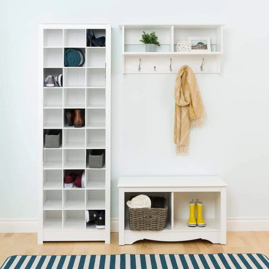 Translation missing: en.APRODZ Mango Wood Multiple Storage Salga Shoe Rack Shelf For Living Room | Shoe Organizer | White