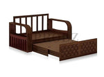 Sheesham Wood Sofa Cum Bed, 2 Seater with Storage, Geometric Design (75 x 51 x 30 Inch)  Sheesham Wood Sofa Cum Bed (2 Seater)