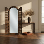 Mango Wood Meredi Standing Wall Decorative Mirror Frame| Wooden Mirror 