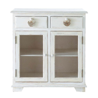 APRODZ Mango Wood Kalush Sideboard Storage Cabinet for Living Room | Wooden Cabinet for Kitchen | White Finish