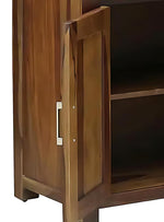 Bookshelf | Sheesham Wood Wooden Storage Organizer | Shelves Bookcase Rustic Durable, Stylish & Compact Design for Home, Office & Living Room | Furniture Organizer Elegant Finish (Brown) 