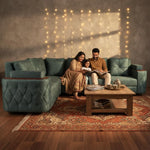 7-Seater Sofa with Padded Armrest, Premium Faux Leather Fabric Corner Sofa 