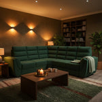 L-Shaped Sectional 6-Seater Sofa with Tufted Cushion Padded Armrest Perfect Fabric Corner Sofa 