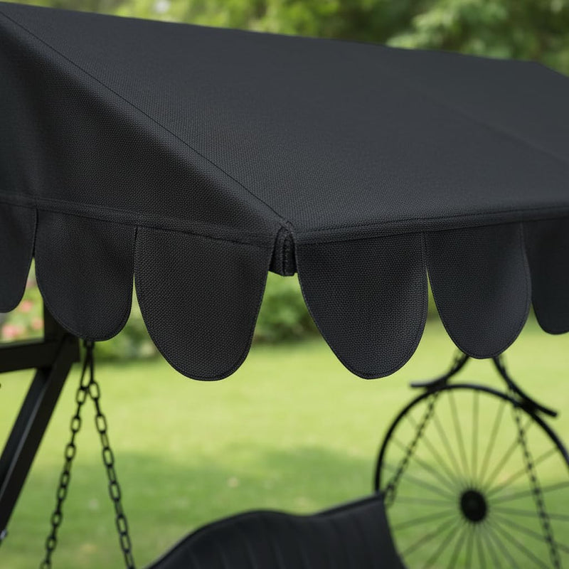 APRODZ Best Buy Steel Porch Jhula Swings Outdoor Iron Frame Deluxe Patio Garden Porch Canopy 3 Seats Swing with Bench 