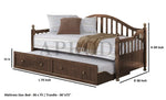 Drummo Sheesham Wood Daybed with Trundle Bed 