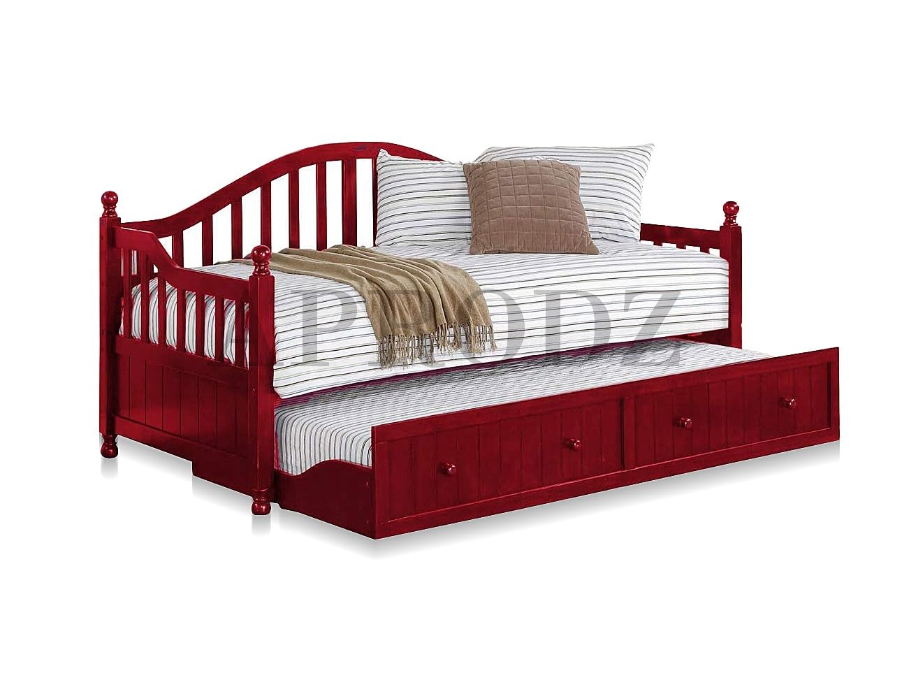 Drummo Sheesham Wood Daybed with Trundle Bed
