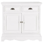 APRODZ Mango Wood Brovary Sideboard Storage Cabinet for Living Room | Wooden Cabinet for Kitchen | White Finish