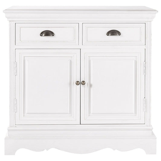 APRODZ Mango Wood Brovary Sideboard Storage Cabinet for Living Room | Wooden Cabinet for Kitchen | White Finish