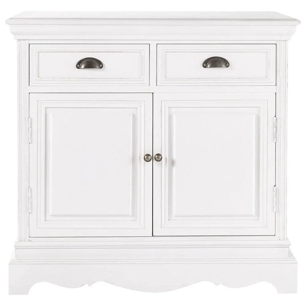 APRODZ Mango Wood Brovary Sideboard Storage Cabinet for Living Room | Wooden Cabinet for Kitchen | White Finish