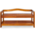 Wooden Shoe Rack 2 Tier Storage Cabinet Wood Shelf for Hallway Large Furniture Organiser Unit Brown Cupboard Racks 
