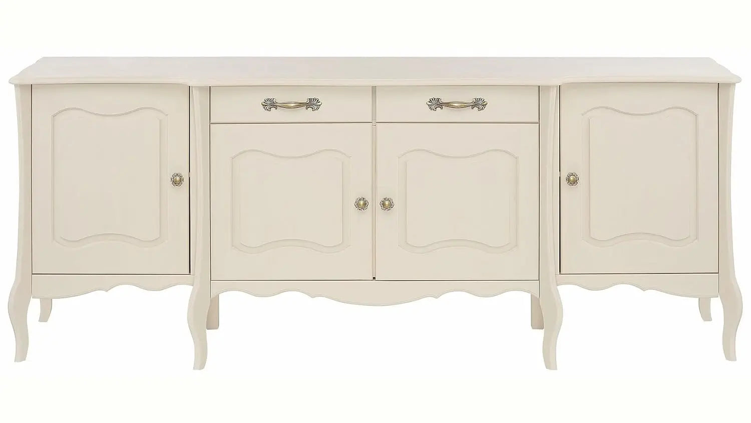 APRODZ Mango Wood Rosario Sideboard Storage Cabinet for Living Room | Wooden Cabinet for Home | White Finish