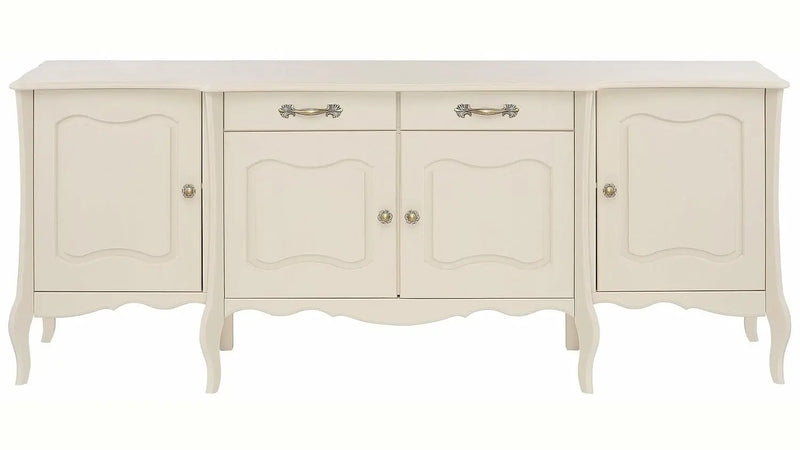 APRODZ Mango Wood Rosario Sideboard Storage Cabinet for Living Room | Wooden Cabinet for Home | White Finish